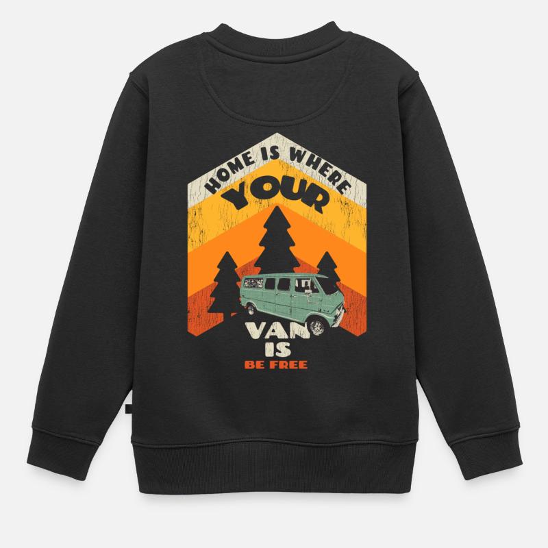 Home is where your van is - Sweat Premium enfant bio - noir