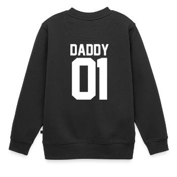 Daddy 01 - Kinder Premium Organic Sweatshirt - Schwarz - Hinten - AI Model Kid Female (0cm)