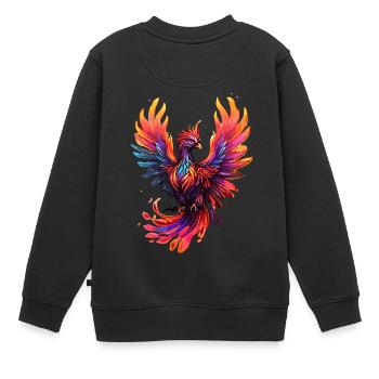 Feuervogel - Kinder Premium Organic Sweatshirt - Schwarz - Hinten - AI Model Kid Female (0cm)