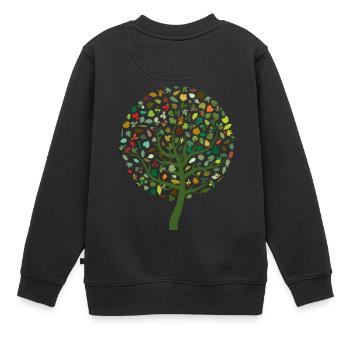 nature - Sweat Premium enfant bio - noir - Dos - AI Model Kid Female (0cm)
