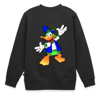 bande dessinée de canard - Sweat Premium enfant bio - noir - Dos - AI Model Kid Female (0cm)