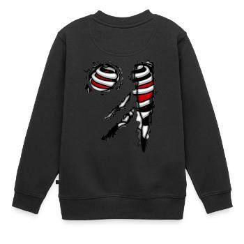 côtes de poitrine squelette squelette Costume Horreur - Sweat Premium enfant bio - noir - Dos - AI Model Kid Female (0cm)