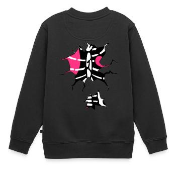 côtes de poitrine squelette squelette Costume Horreur - Sweat Premium enfant bio - noir - Dos - AI Model Kid Female (0cm)