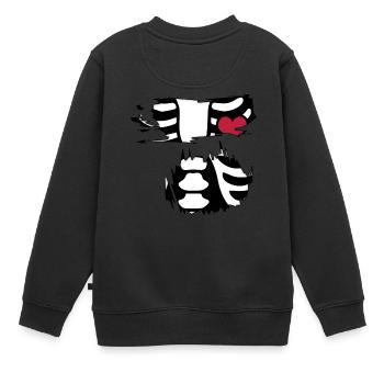côtes de poitrine squelette squelette Costume Horreur - Sweat Premium enfant bio - noir - Dos - AI Model Kid Female (0cm)