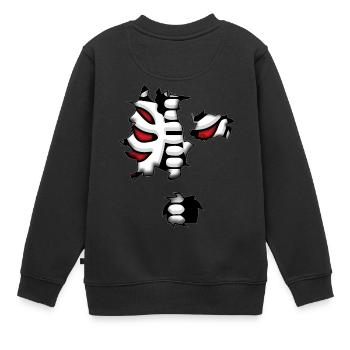 Skeleton Skeleton Chest Ribs Horror Costume - Kids Premium Organic Sweatshirt - black - Back - AI Model Kid Female (0cm)