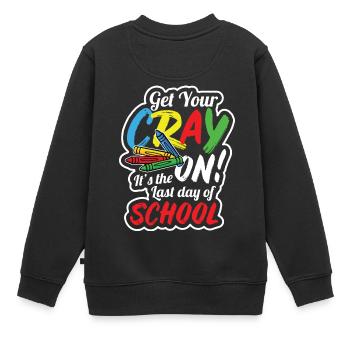 Lehrer Crayon Sommerferien - Kinder Premium Organic Sweatshirt - Schwarz - Hinten - AI Model Kid Female (0cm)