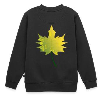 feuille - Sweat Premium enfant bio - noir - Dos - AI Model Kid Female (0cm)
