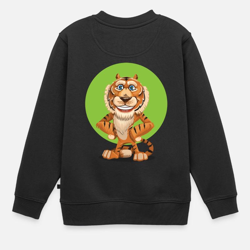 tigre - Sweat Premium enfant bio - noir