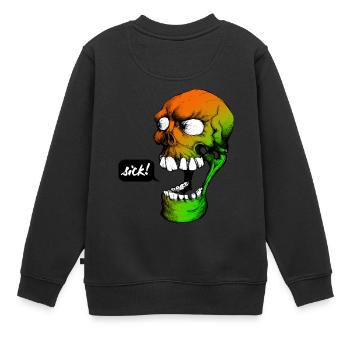 Psychedelic Skull - Kids Premium Organic Sweatshirt - black - Back - AI Model Kid Female (0cm)