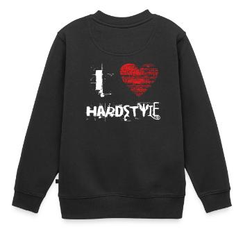 j'aime le style dur Hardtech dubstep festival Raver - Sweat Premium enfant bio - noir - Dos - AI Model Kid Female (0cm)