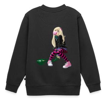 Manga Fille - Sweat Premium enfant bio - noir - Dos - AI Model Kid Female (0cm)