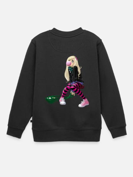 Manga Girl - Kids Premium Organic Sweatshirt - black