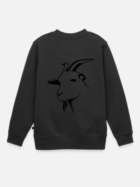Ziege - Kinder Premium Organic Sweatshirt - Schwarz
