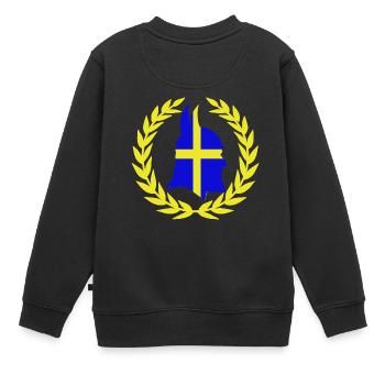svensk krigare - Kinder Premium Organic Sweatshirt - Schwarz - Hinten - AI Model Kid Female (0cm)