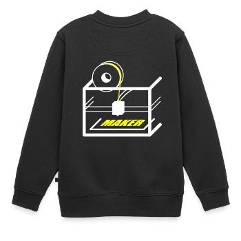 3D printer design for makers - Kids Premium Organic Sweatshirt - black - Back - AI Model Kid Female (0cm)