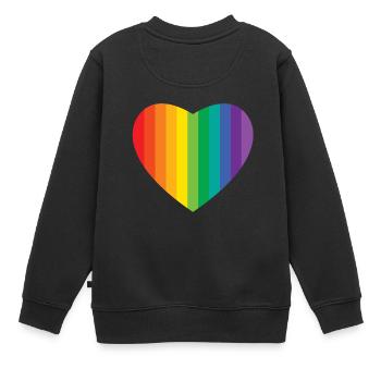 cœur - Sweat Premium enfant bio - noir - Dos - AI Model Kid Female (0cm)