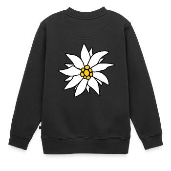 Edelweiss - Fleur alpine - Sweat Premium enfant bio - noir - Dos - AI Model Kid Female (0cm)