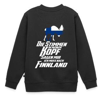 Die Stimme Finnland - Kinder Premium Organic Sweatshirt - Schwarz - Hinten - AI Model Kid Female (0cm)