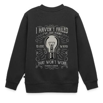 10000 façons par Edison - Sweat Premium enfant bio - noir - Dos - AI Model Kid Female (0cm)