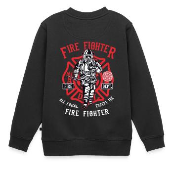 Fire Fighter - Kinder Premium Organic Sweatshirt - Schwarz - Hinten - AI Model Kid Female (0cm)
