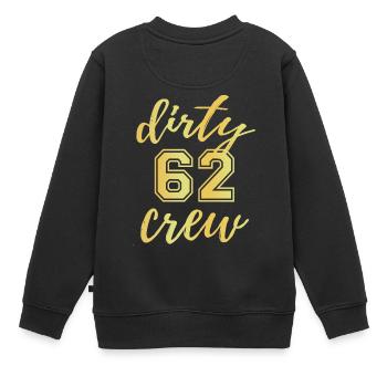 Dirty 62 Besatzung - Kinder Premium Organic Sweatshirt - Schwarz - Hinten - AI Model Kid Female (0cm)