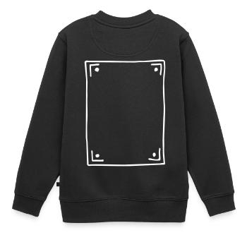 Rahmen - Kinder Premium Organic Sweatshirt - Schwarz - Hinten - AI Model Kid Female (0cm)
