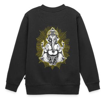 Spirituell Religion Ganesha Elefant - Kinder Premium Organic Sweatshirt - Schwarz - Hinten - AI Model Kid Female (0cm)