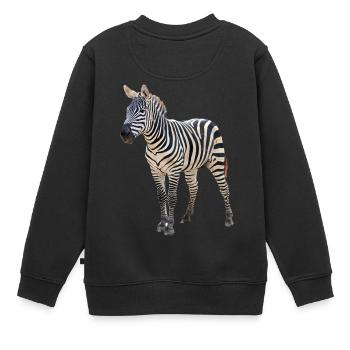 Zèbre - Sweat Premium enfant bio - noir - Dos - AI Model Kid Female (0cm)