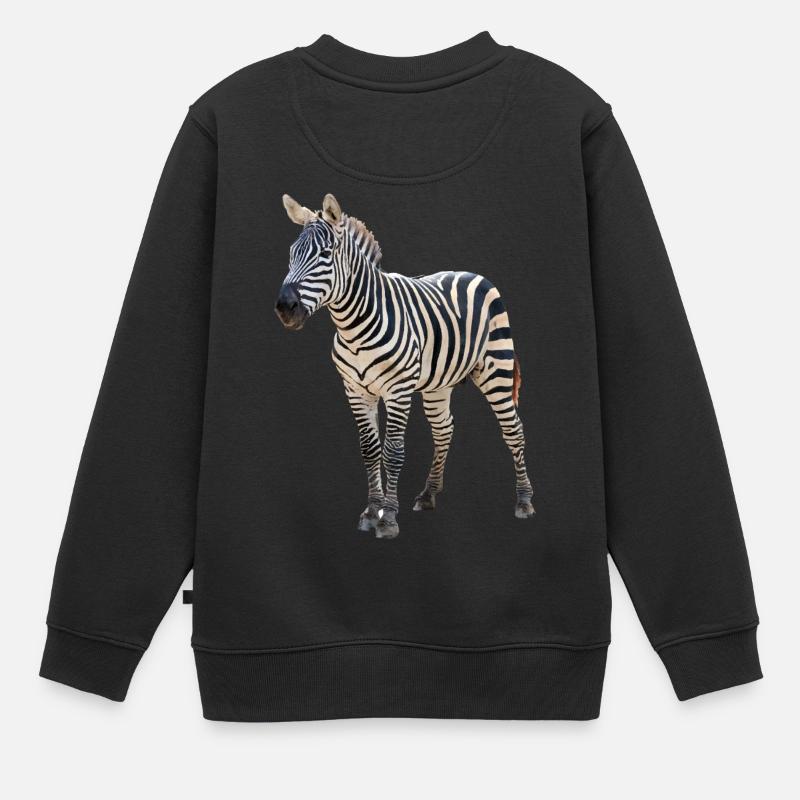 Zebra - Kids Premium Organic Sweatshirt - black