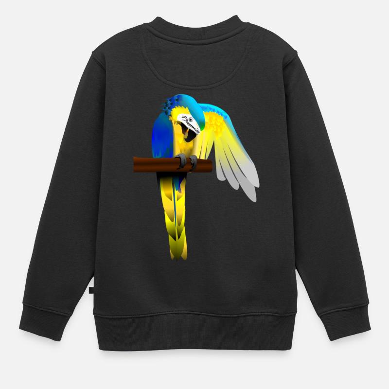Perroquet - Sweat Premium enfant bio - noir