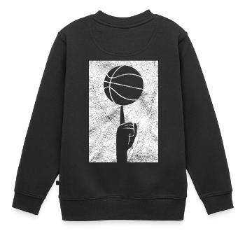 Geschenk Basketballspieler Basketballer Basketball - Kinder Premium Organic Sweatshirt - Schwarz - Hinten - AI Model Kid Female (0cm)