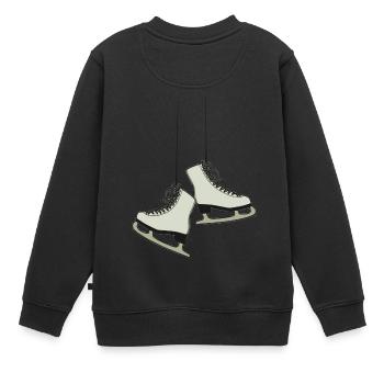 Schlittschuh - Kinder Premium Organic Sweatshirt - Schwarz - Hinten - AI Model Kid Female (0cm)