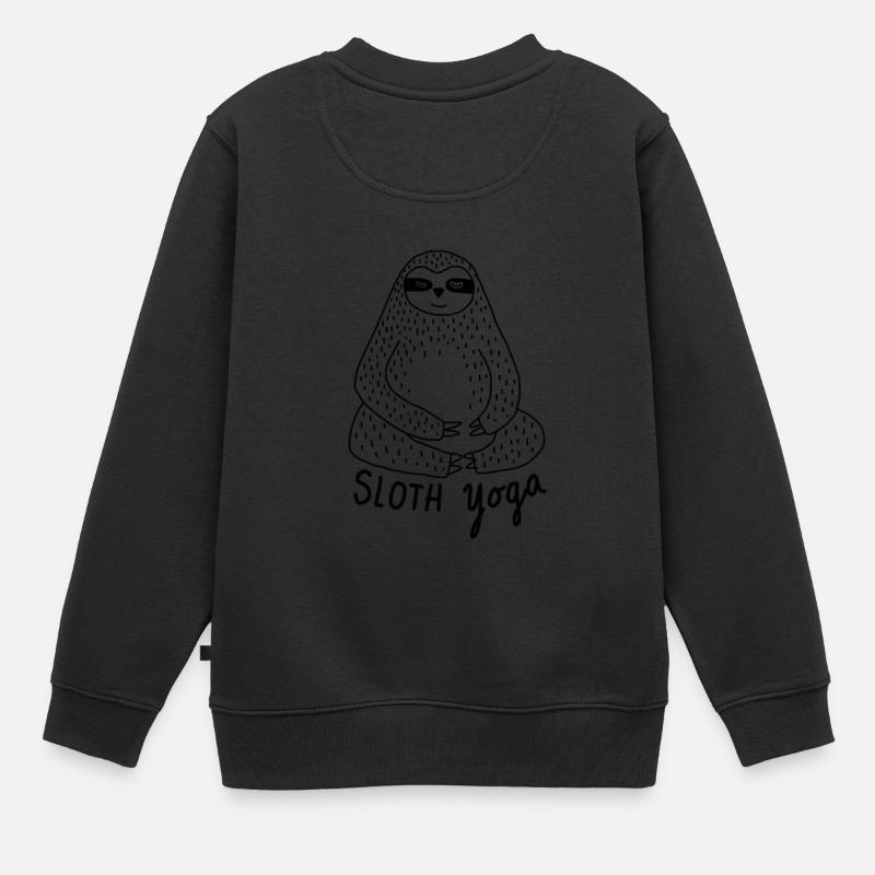 Yoga Sloth - Sweat Premium enfant bio - noir