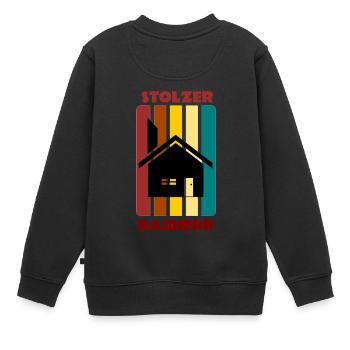 Proud builder / house construction / gift - Kids Premium Organic Sweatshirt - black - Back - AI Model Kid Female (0cm)