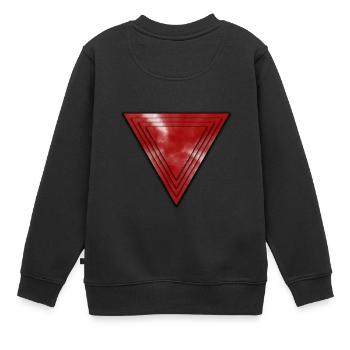 Pyramide abstraite en rouge - Sweat Premium enfant bio - noir - Dos - AI Model Kid Female (0cm)