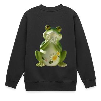 Grenouille folle - Sweat Premium enfant bio - noir - Dos - AI Model Kid Female (0cm)
