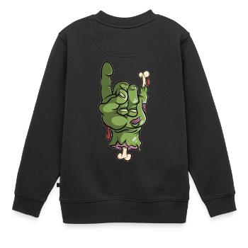 Heavy Metal Zombie Pommesgabel :) - Kinder Premium Organic Sweatshirt - Schwarz - Hinten - AI Model Kid Female (0cm)