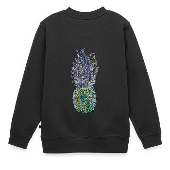 NeonAnanas - Kinder Premium Organic Sweatshirt - Schwarz - Hinten - AI Model Kid Female (0cm)