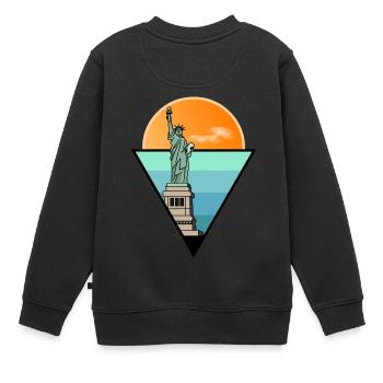 Statue de la Liberté design liberté Amérique - Sweat Premium enfant bio - noir - Dos - AI Model Kid Female (0cm)