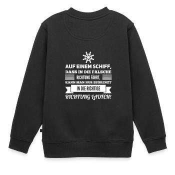 auf falschem Kurs - Kinder Premium Organic Sweatshirt - Schwarz - Hinten - AI Model Kid Female (0cm)