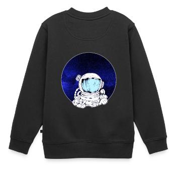 Cadeau enfant astronaute dans l'espace - Sweat Premium enfant bio - noir - Dos - AI Model Kid Female (0cm)