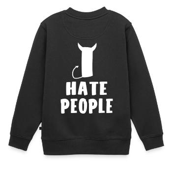 Ich hasse Menschen - Kinder Premium Organic Sweatshirt - Schwarz - Hinten - AI Model Kid Female (0cm)