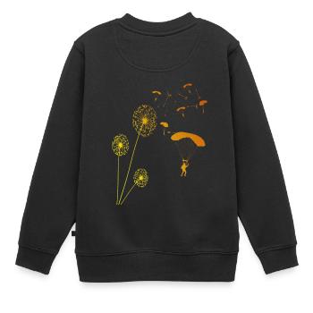 Fallschirm Paragliding Pusteblume Sport Geschenk - Kinder Premium Organic Sweatshirt - Schwarz - Hinten - AI Model Kid Female (0cm)