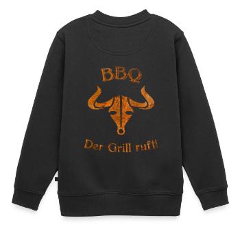 BBQ - Kinder Premium Organic Sweatshirt - Schwarz - Hinten - AI Model Kid Female (0cm)