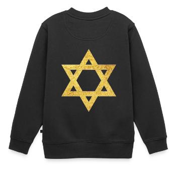 Étoile de la foi de David symbole de protection - Sweat Premium enfant bio - noir - Dos - AI Model Kid Female (0cm)