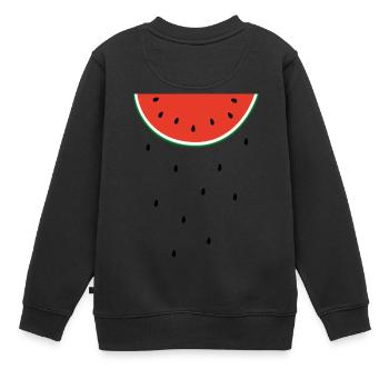 pastèque - Sweat Premium enfant bio - noir - Dos - AI Model Kid Female (0cm)