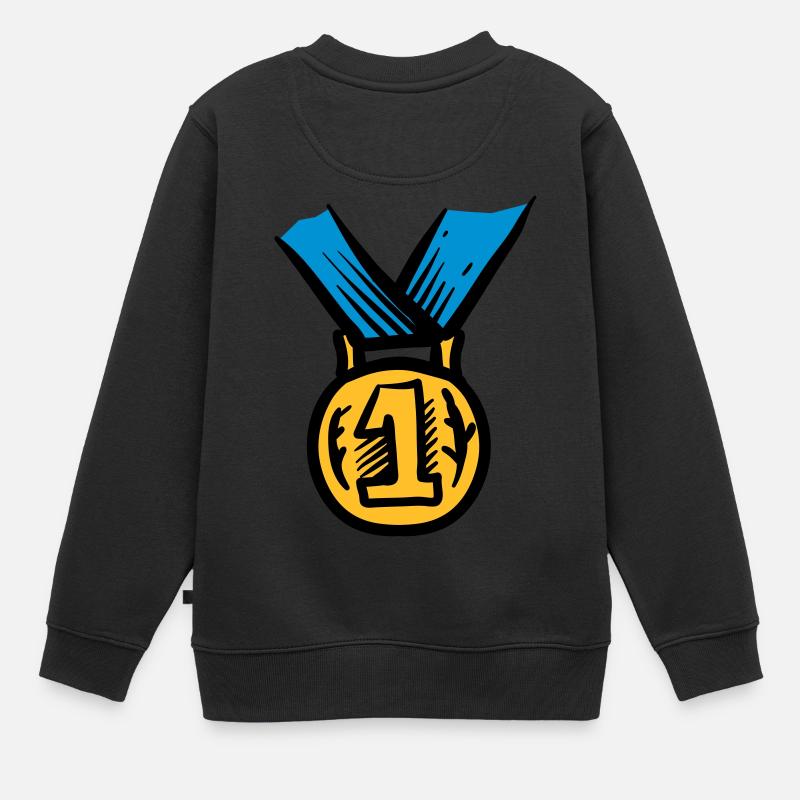 médaille - Sweat Premium enfant bio - noir