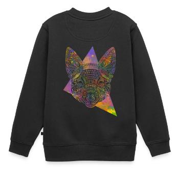 Kelpie Maori - Sweat Premium enfant bio - noir - Dos - AI Model Kid Female (0cm)