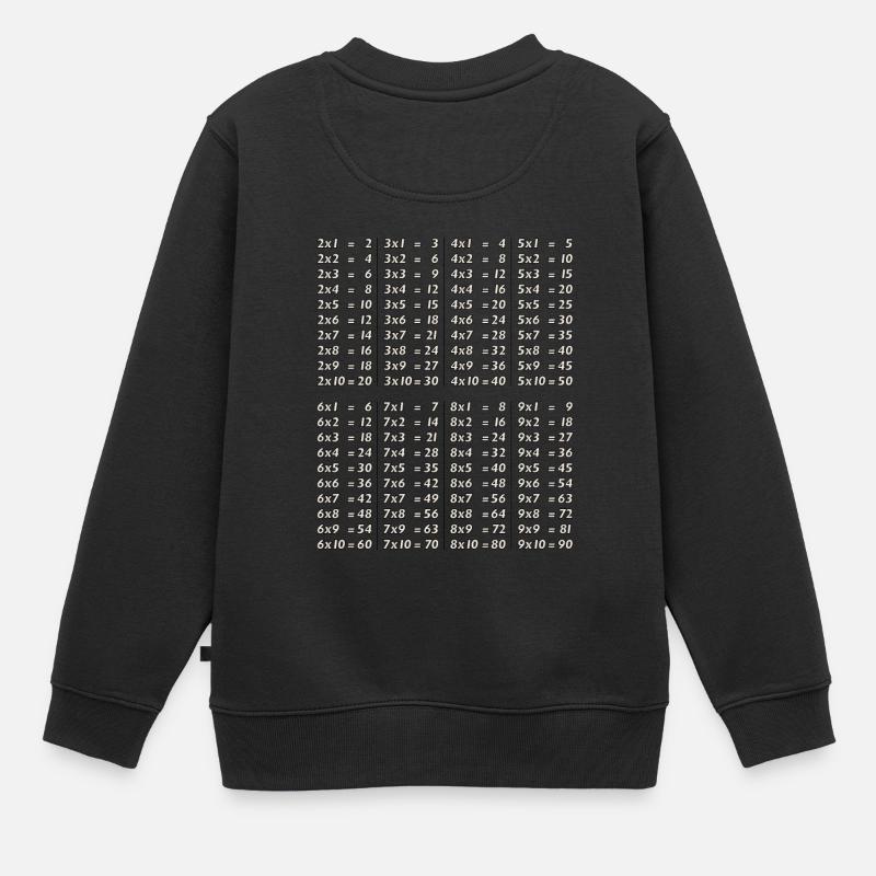 Apprendre ses tables de multiplications - Sweat Premium enfant bio - noir