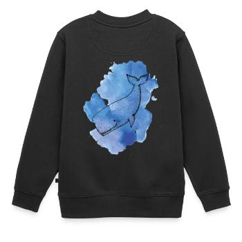 Couleur baleine - Sweat Premium enfant bio - noir - Dos - AI Model Kid Female (0cm)